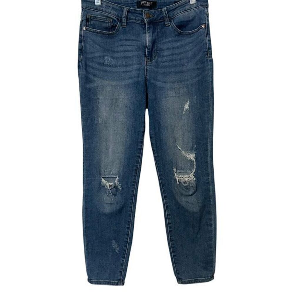 Judy Blue Relaxed Fit Ripped Distressed Stretch Jeans Womens 30 JB8271
